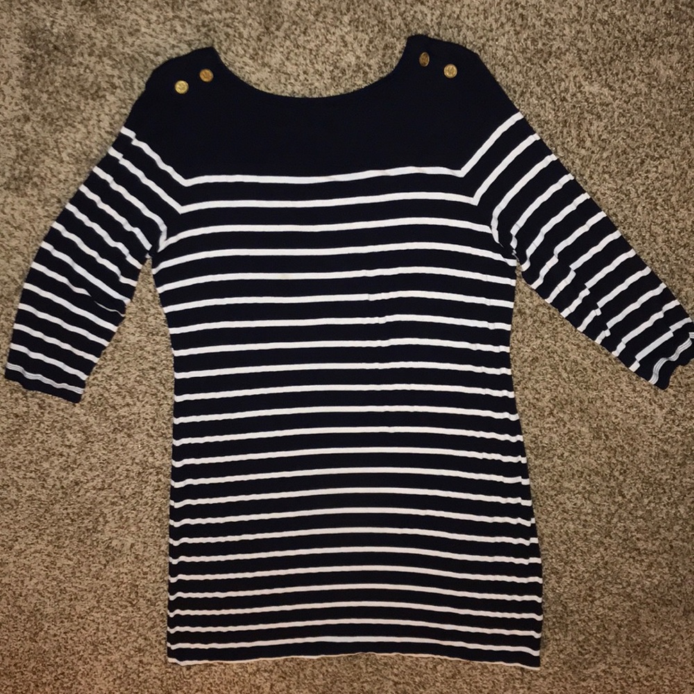 EUC Striped 3/4 Sleeve Allen B Dress XL